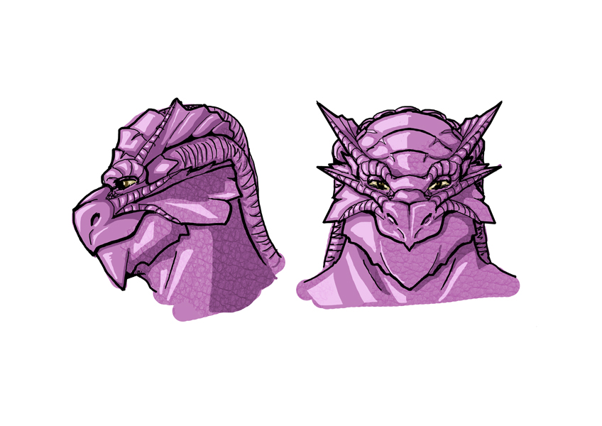 Desenho de Personagem: GUERREIRO DRAGONATO&nbsp;(Cabeça)