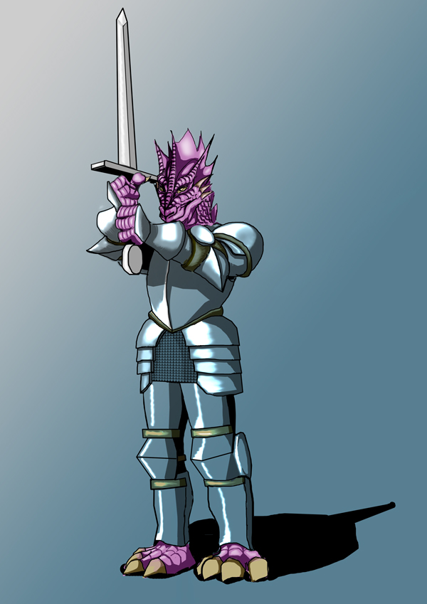 Desenho de Personagem: GUERREIRO DRACONATO