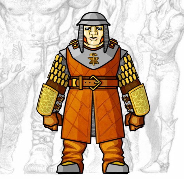 Desenho de Personagem: Clérigo Anão (Corpo Inteiro)