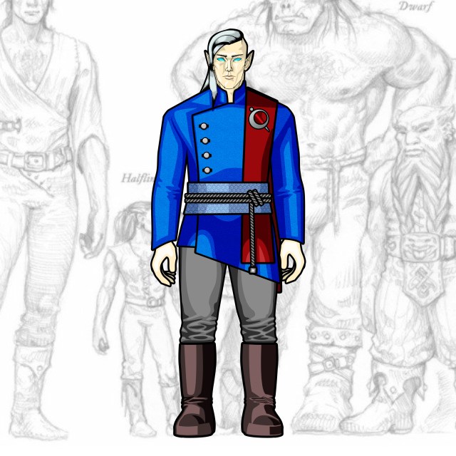 Desenho de Personagem: Elfo Mago (Corpo Inteiro)