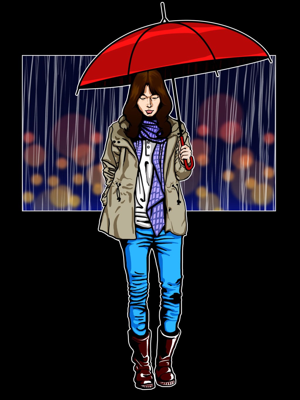 Ilustração: LO FI, A GAROTA DO&nbsp;GUARDA-CHUVA